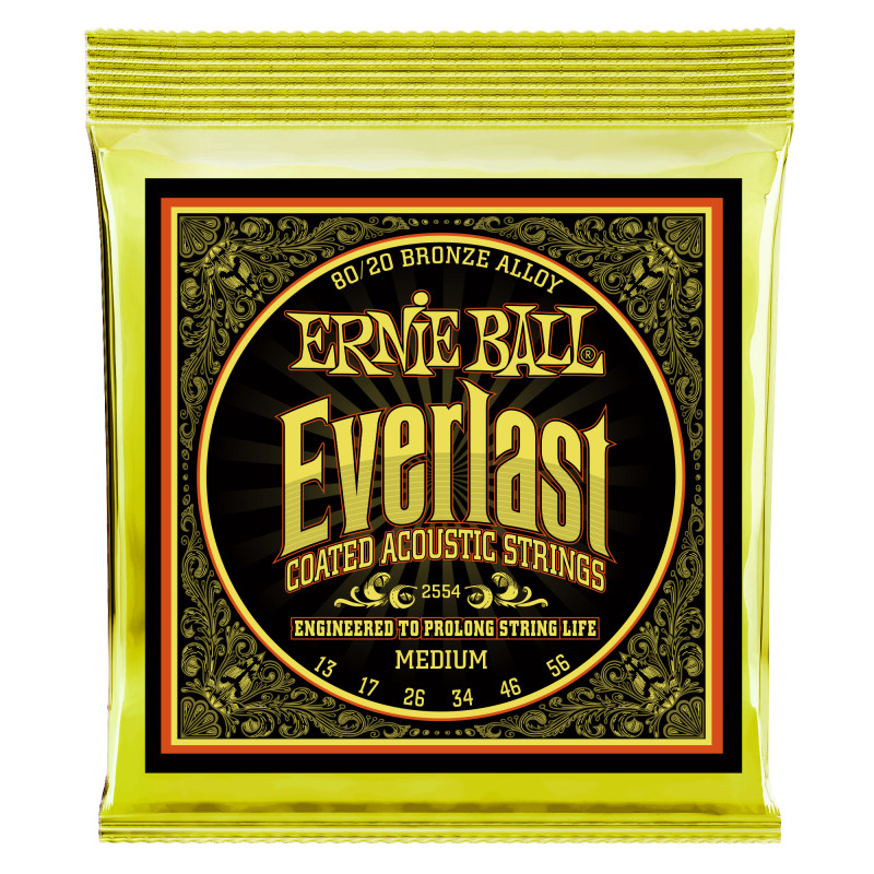 ERNIE BALL 2554 - струны для акуст.гитары Everlast 80/20 Bronze Medium (13-17-26-34-46-56)