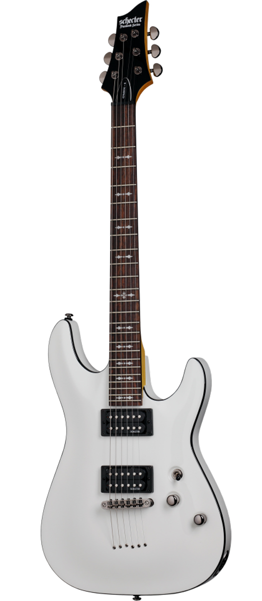 Schecter OMEN-6 VWHT Гитара электрическая, 6 струн, корпус липа, гриф клен, лады 22XJumbo, орех