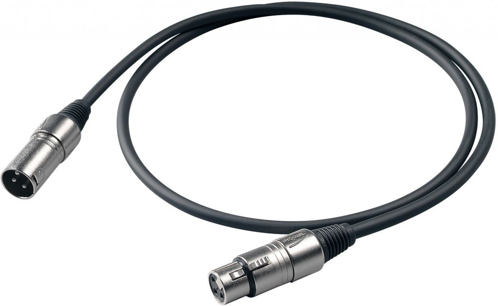 PROEL BULK250LU5 - Микрофонный кабель, XLR папа <->XLR мама, длина - 5 м.