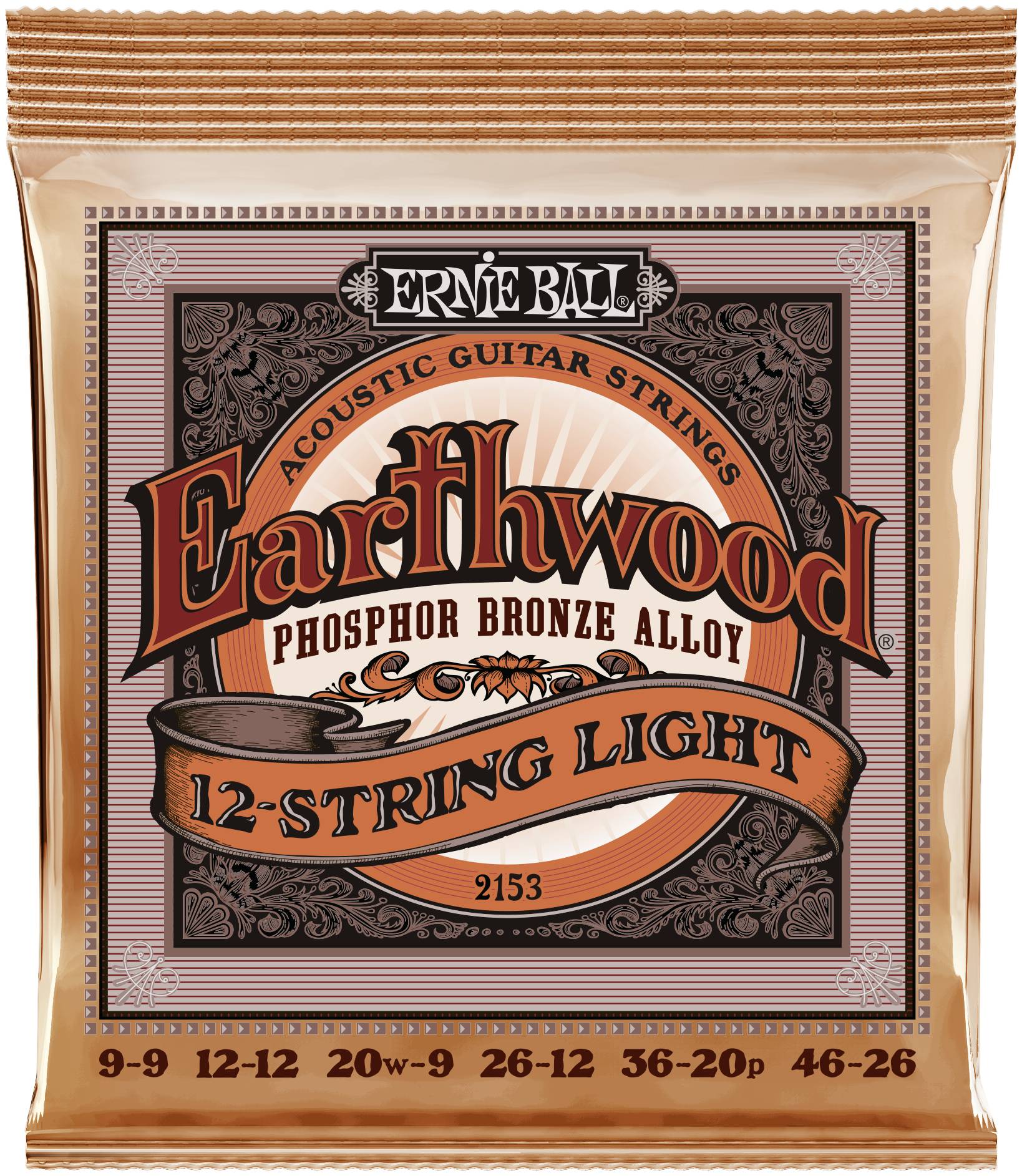 ERNIE BALL 2153 - струны для 12стр. акуст.гитары Phosphor Bronze Light