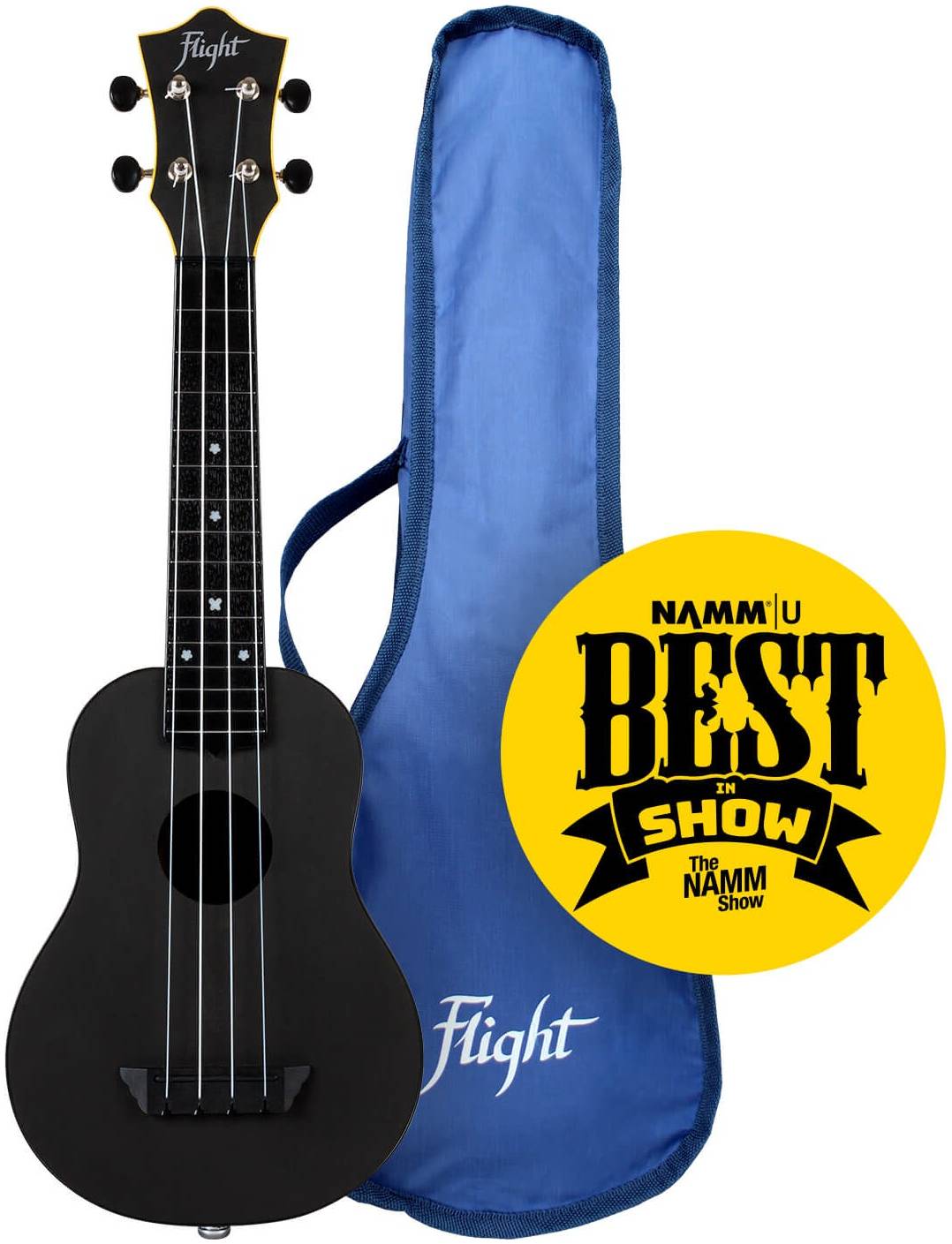 FLIGHT TUS 35E BK - укулеле Travel со звукоснимателем, сопрано, черная, пластик