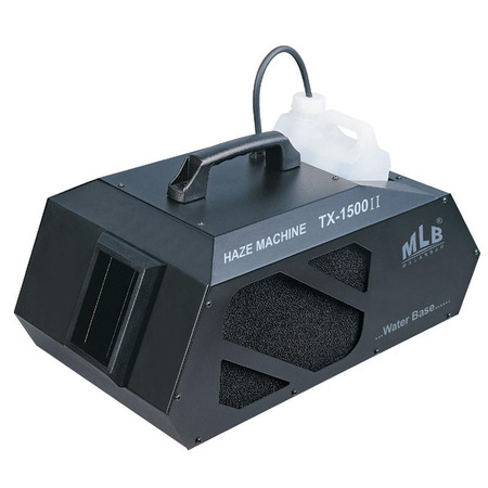 MLB TX-1500 II Мощный хейзер для жидкостей на водной основе. Нагреватель: 1500 Вт, производительность 1400 куб. м. / мин,  емкость для жидкости  2л, регулировка вращения вентилятора 1900-3000об/мин, DMX 512