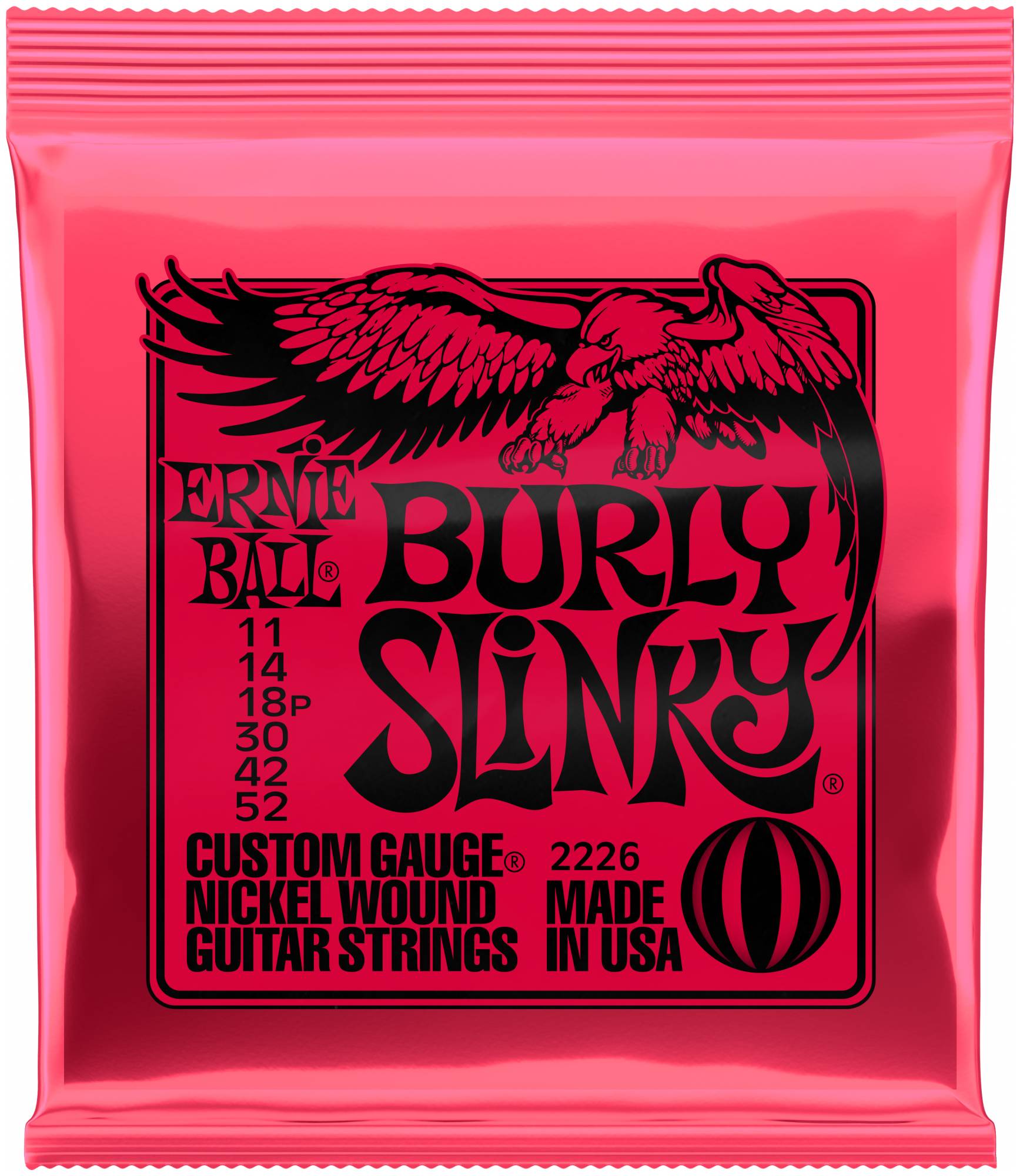 ERNIE BALL 2226 - струны для эл.гитары Nickel Wound Burly Slinky (11-14-18p-30-42-52)