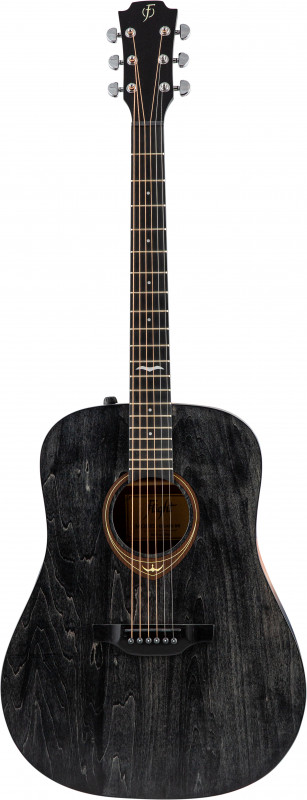 FLIGHT D-145E BK - электроакустическая гитара, агатис/сапеле, цвет черный