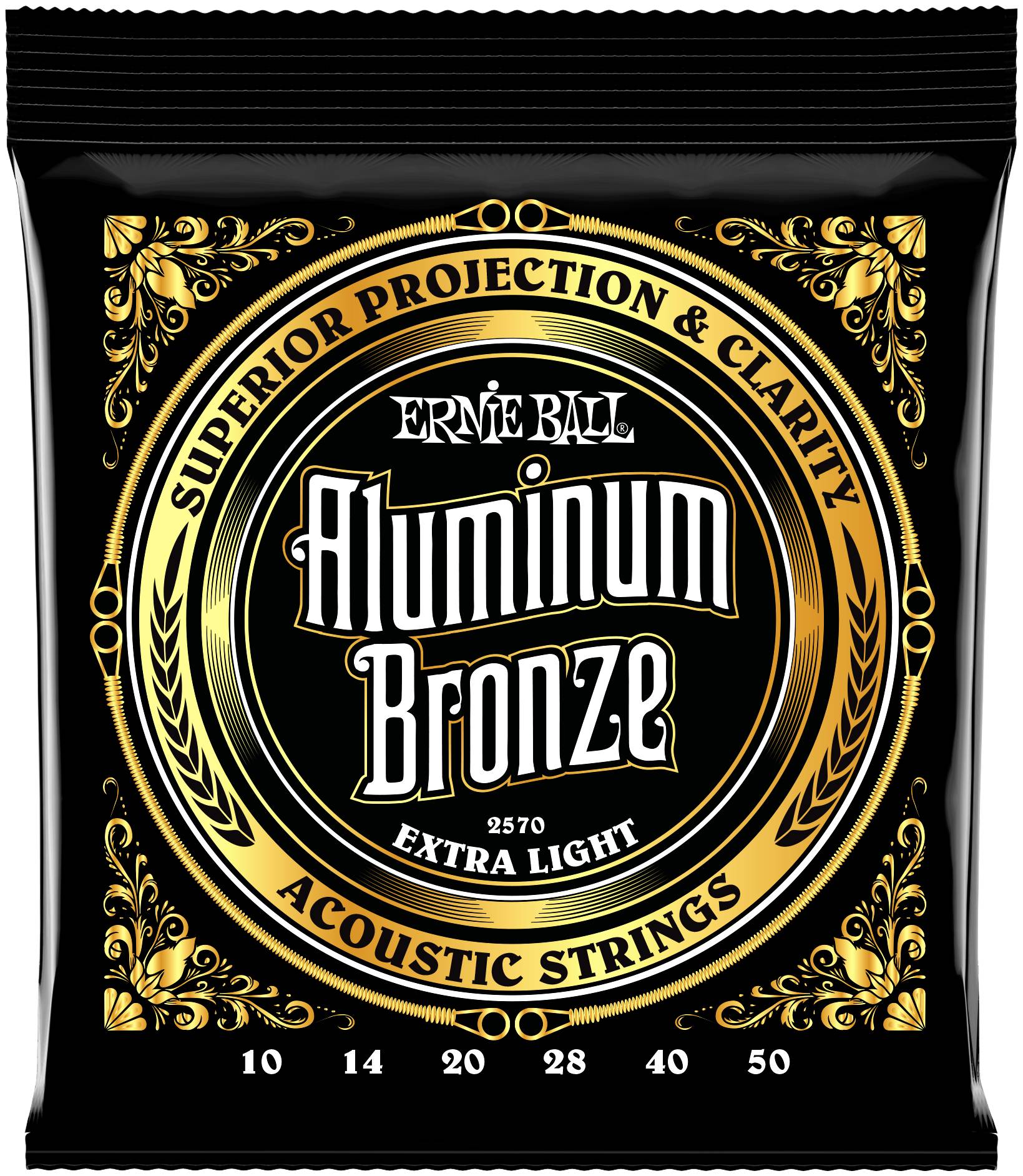 ERNIE BALL 2570 - струны для акуст.гитары ALUMINUM BRONZE EXTRA LIGHT (10-14-20w-28-40-50)