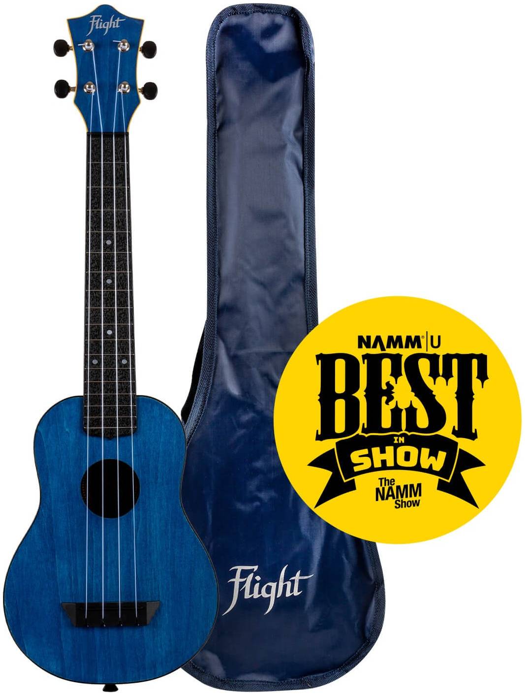 FLIGHT TUSL 35 DB - укулеле Travel, LONG NECK, синяя, черная, пластик