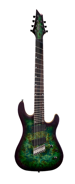 Cort KX507MS-SDG KX Series Электрогитара 7-струнная, мультимензурная, зеленая.