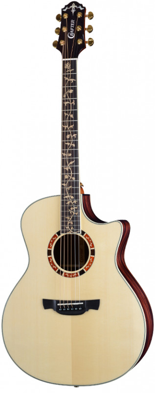 CRAFTER STG G-28ce - электроакустическая гитара, верхняя дека Solid ель, корпус черное дерево