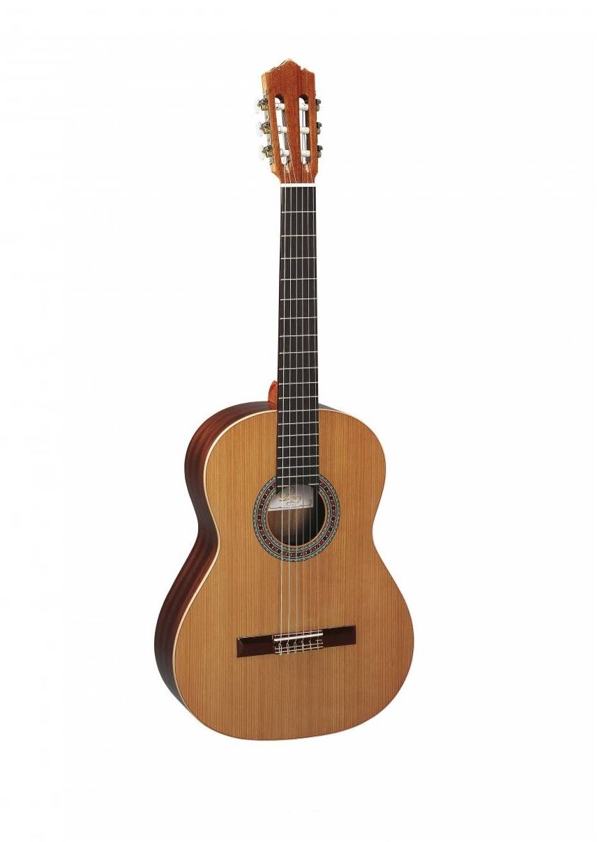 PEREZ 610 Cedar Верхняя дека: Цельный кедр Нижняя дека и обечайки: Красное дерево Гриф: Сапеле Накла