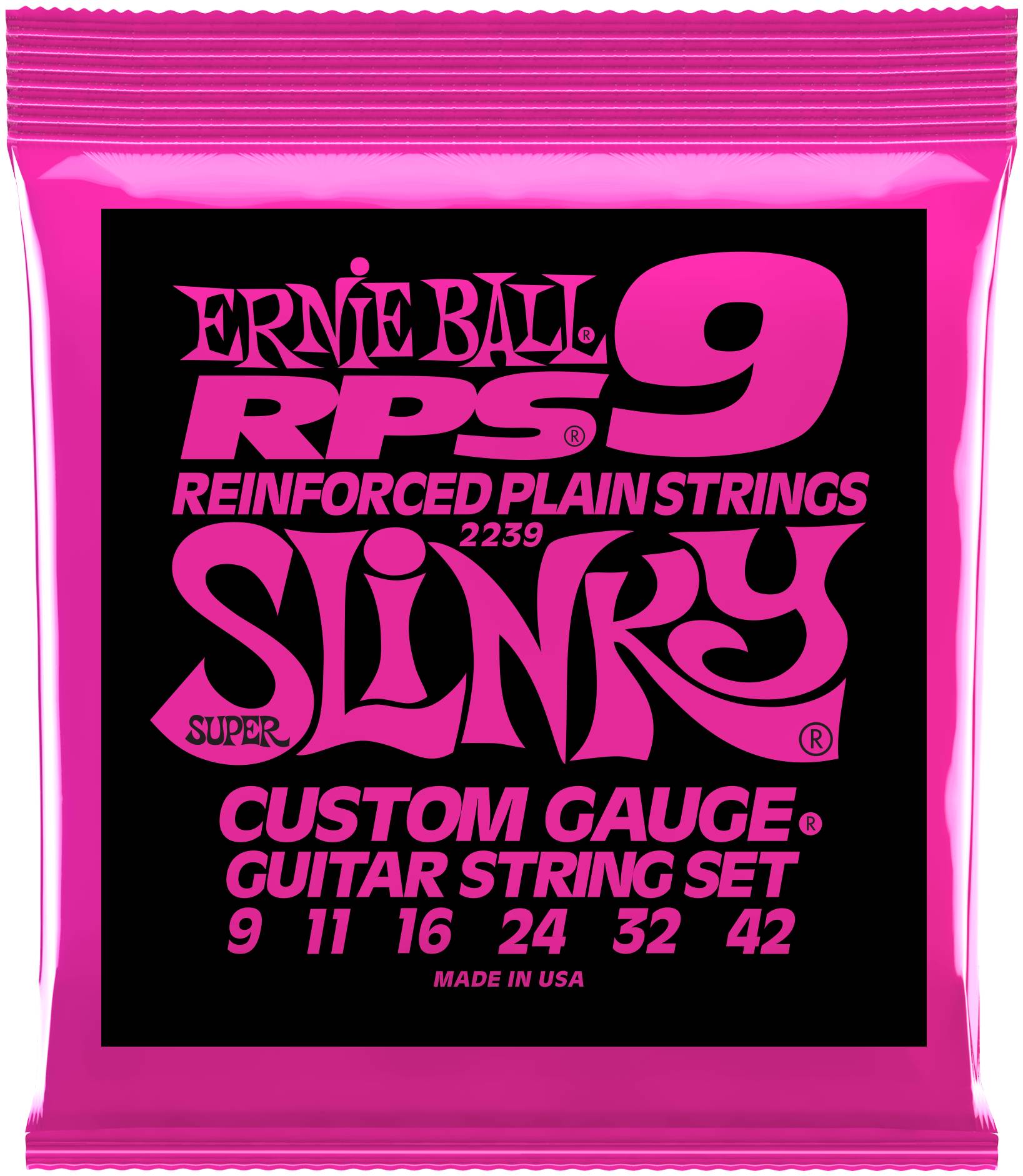 ERNIE BALL 2239 - струны для эл.гитары RPS9 Super Slinky (9-11-16-24w-32-42)