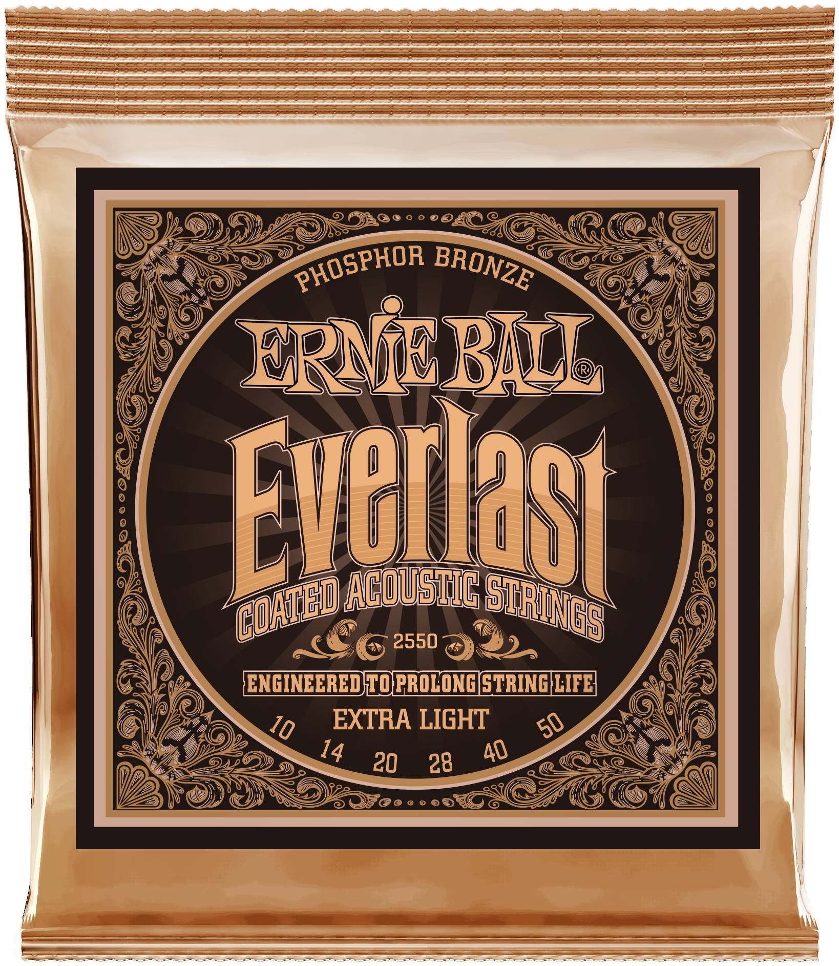 ERNIE BALL 2550 - струны для акуст.гитары Everlast Phosphor Bronze Extra Light (10-14-20w-28-40-50)