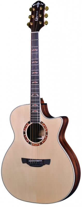 CRAFTER STG G-22ce - электроакустическая гитара, верхняя дека Solid ель, корпус черное дерево