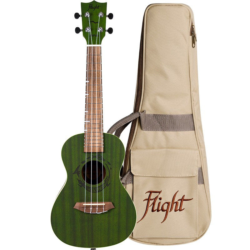 FLIGHT DUC380 JADE - укулеле, концерт, махагони, зеленая, чехол в комплекте