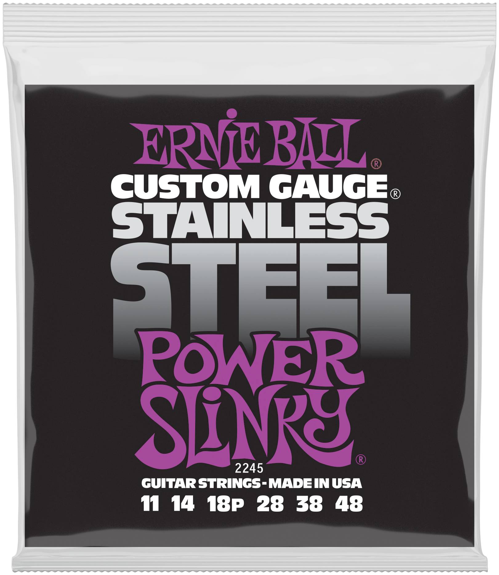 ERNIE BALL 2245 - струны для эл.гитары Stainless Steel Power Slinky (11-14-18p-28-38-48)