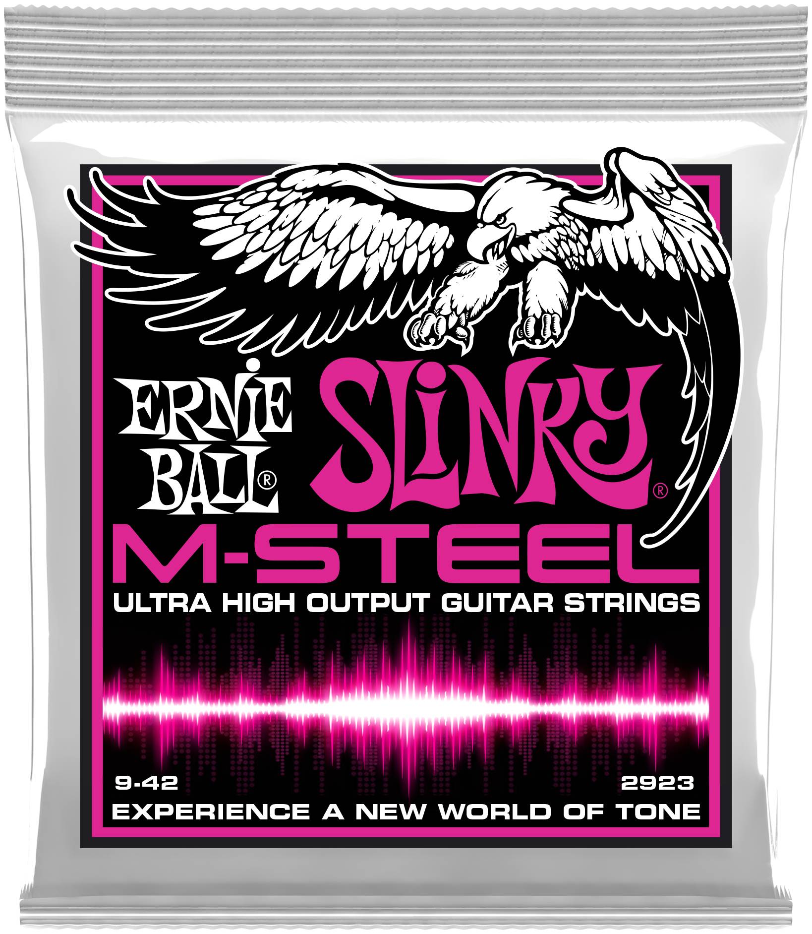 ERNIE BALL 2923 - струны для эл.гитары M-STEEL Super Slinky (9-11-16-24w-32-42)