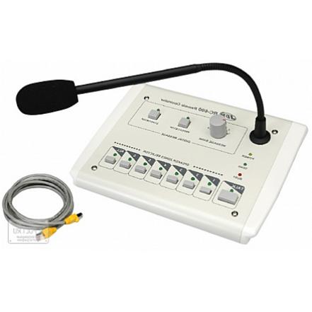 JDM RC-600 Настольный микрофонная станция со встроенным селектором 5 цифровых сообщений, 6 зон, аудио входом, функциями управления аварийного включения, сиреной и приоритетами для усилителей ZA-6xxxA