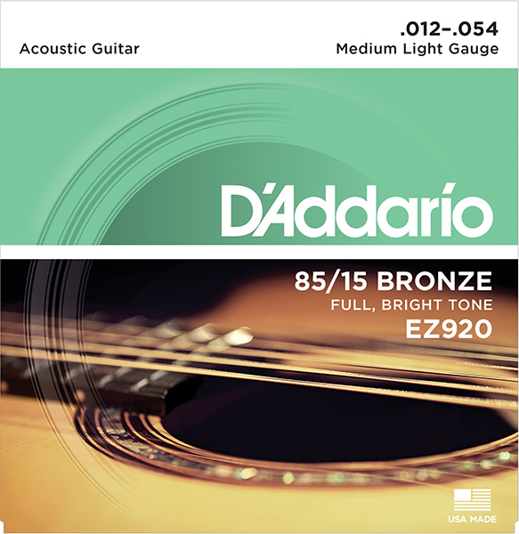 D'ADDARIO EZ-920 Струны для акустической гитары, бронза 85/15, Medium Light 12-54