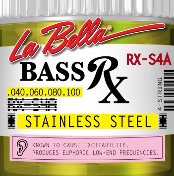 LA BELLA RX-S4A RX – Stainless Комплект струн для бас-гитары, нерж.сталь, 40-100