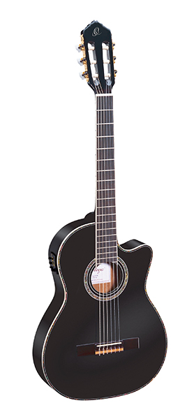 Ortega RCE145BK Family Series Pro Классическая гитара со звукоснимателем, размер 4/4, черная, с чехл, шт