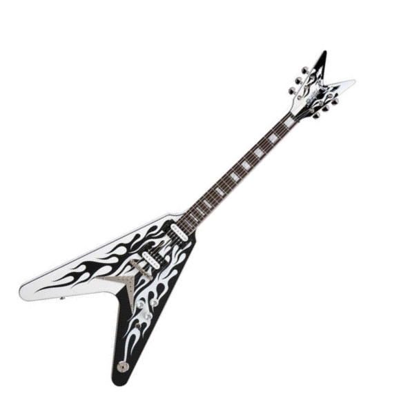 Dean MS CUSTOM FLAMES - электрогитара «стрела»,22 лада,24 3/4,HH,2V+1T,графика пламя, с кейсом