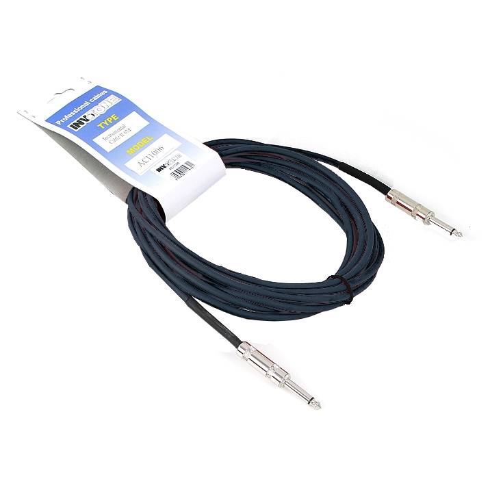 Invotone ACI1003BK инструментальный кабель, mono jack 6,3 <-> mono jack 6,3, длина 3 м (черный)