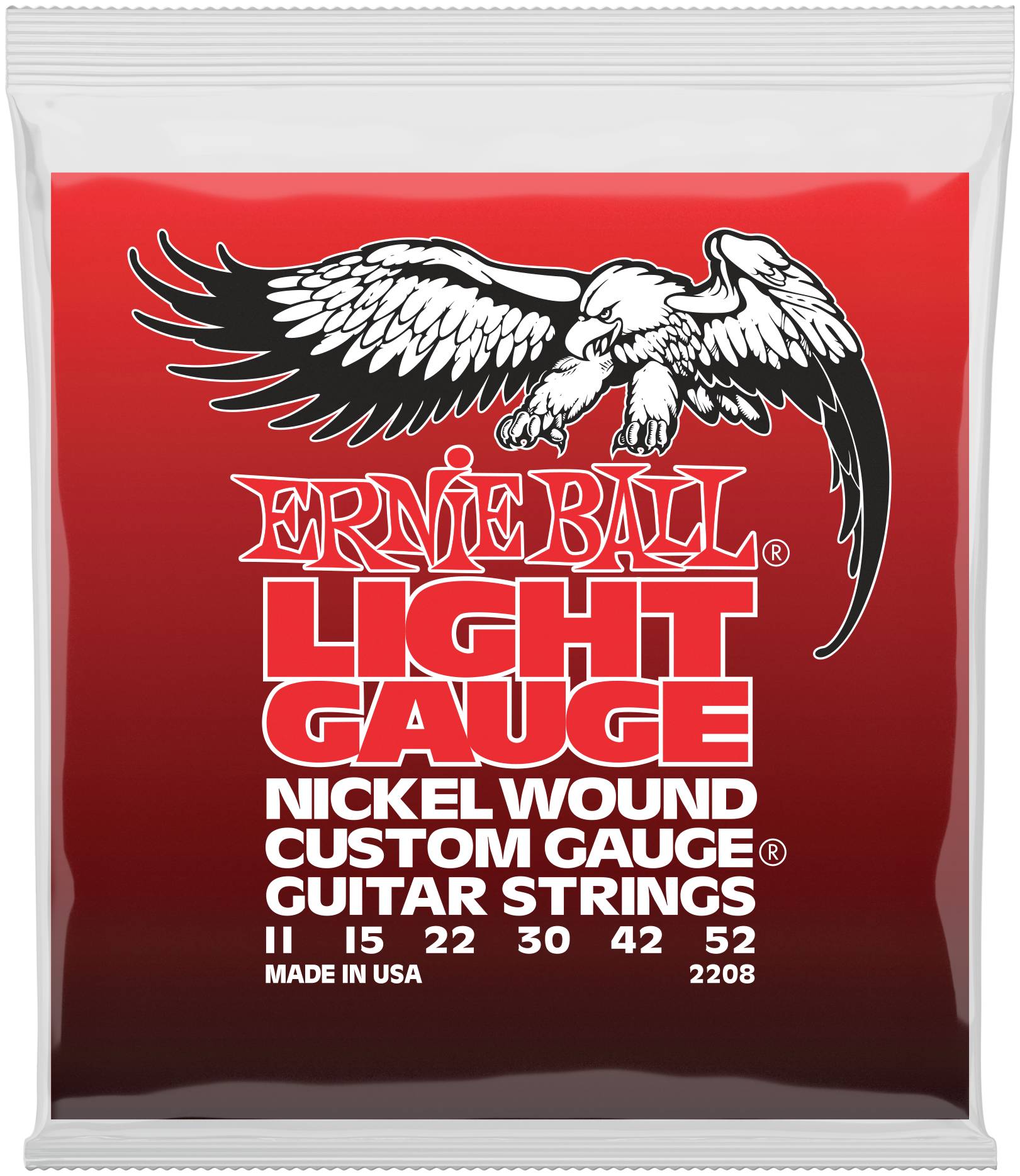 ERNIE BALL 2208 - струны для эл.гитары Nickel Wound Light (11-15-22w-30-42-52)