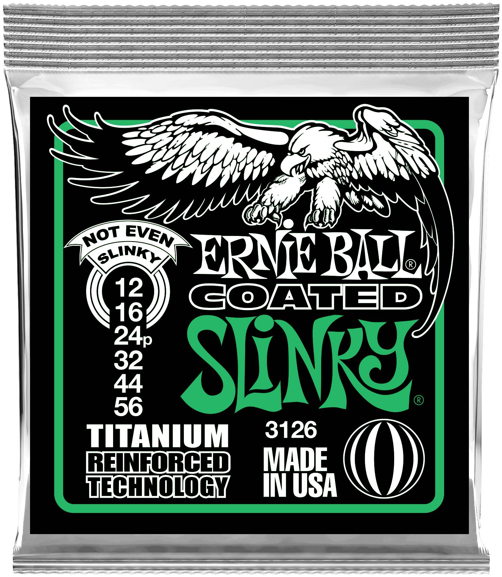 ERNIE BALL 3126 - струны для эл.гитары Titanium RPS Not Even Slinky (12-16-24р-32-44-56)