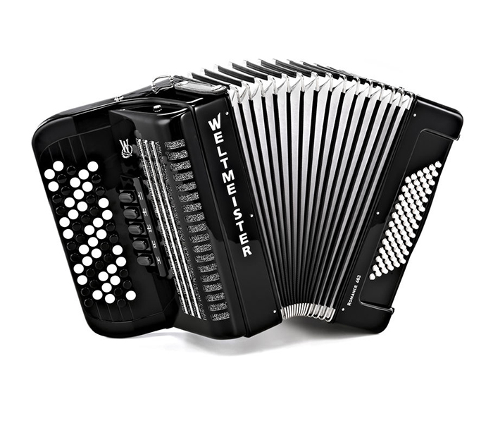 Romance603-III-72/60-BK Romance 603 Аккордеон кнопочный 60/72/III/5, черный, Weltmeister