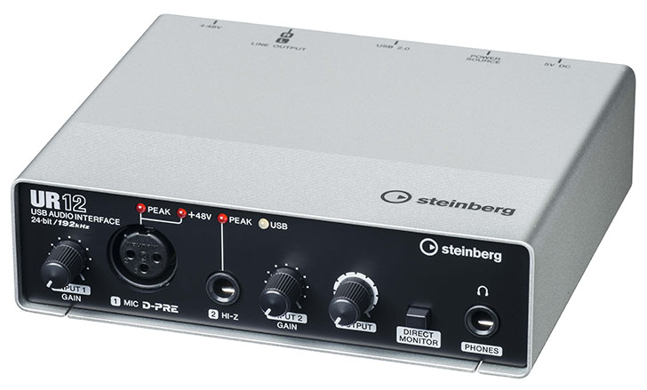 Steinberg UR12  USB, разрядность ЦАП: 24 бит, частота дискретизации ЦАП: 192 кГц, ASIO 2.2