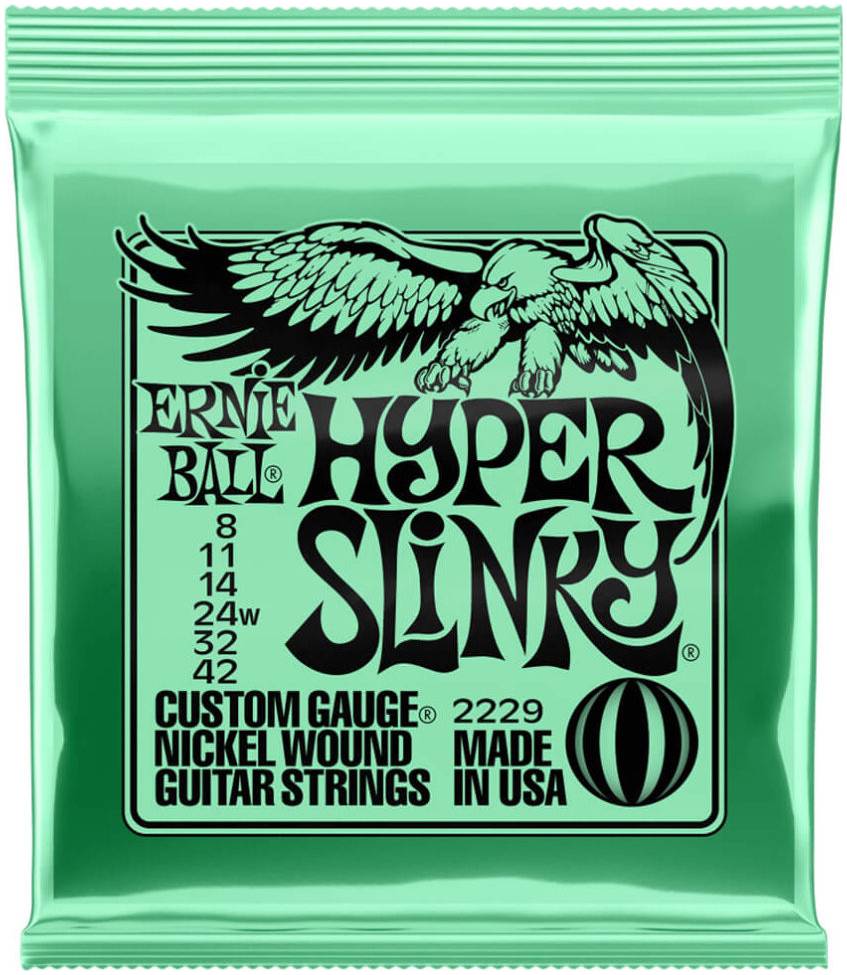 ERNIE BALL 2229 - струны для эл.гитары Nickel Wound Hyper Slinky (8-42)