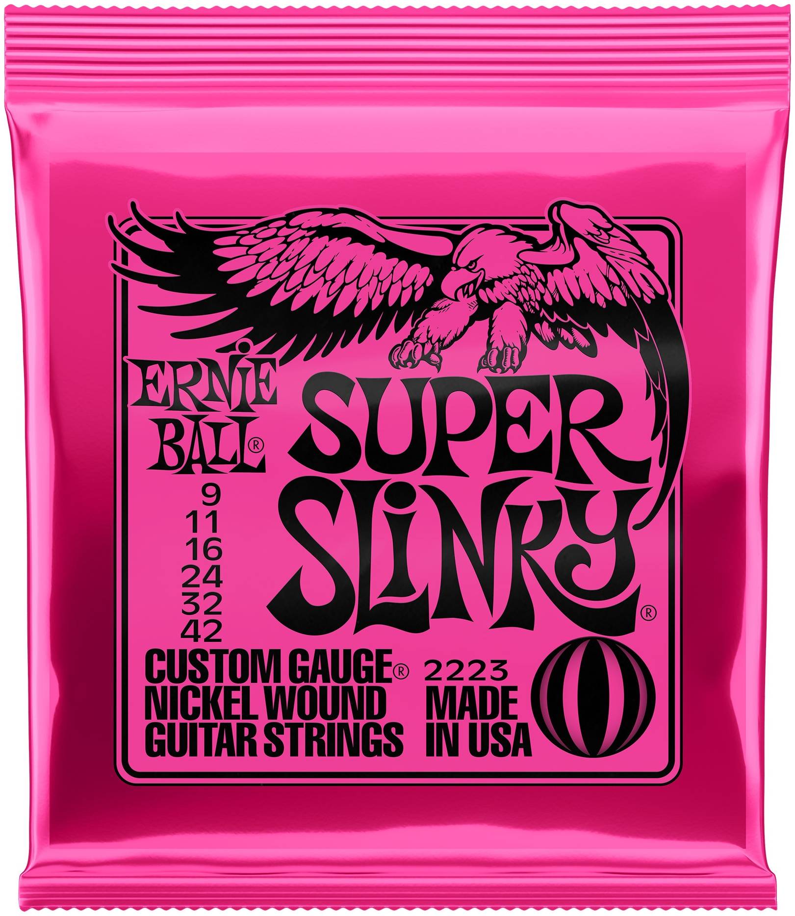 ERNIE BALL 2223 струны для эл.гитары Nickel Wound Super Slinky (9-11-16-24w-32-42)