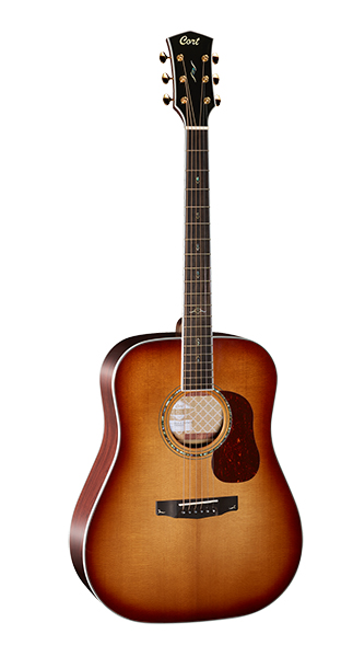 Cort Gold-D8-LB Gold Series Акустическая гитара, санберст, с чехлом