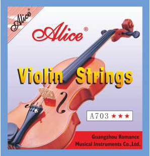Alice A703A Струны для скрипки. Первая струна - высокоуглеродистая нержавеющая сталь, остальные стру