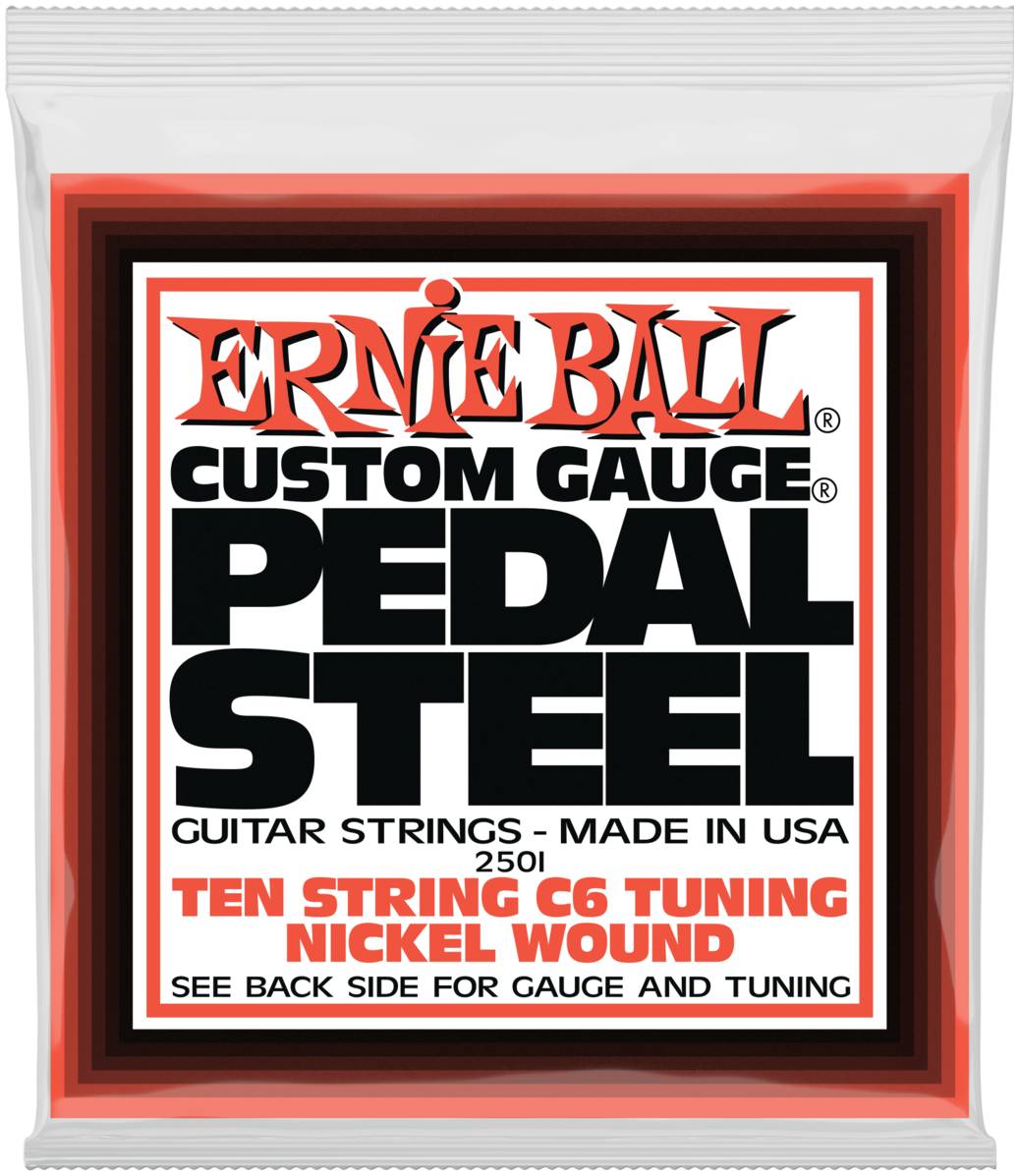 ERNIE BALL 2501 - струны Pedal Steel для 10-струнной педальной слайд-гитары С6. Никель, калибр 12-66