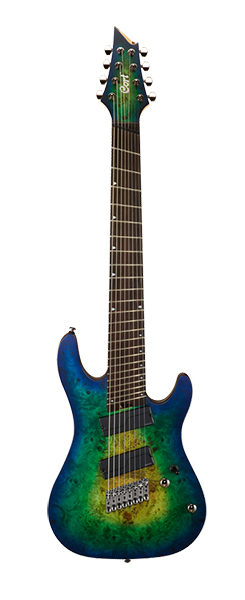 Cort KX508MS-MBB KX Series Электрогитара мультимензурная 8-струнная, зеленая.