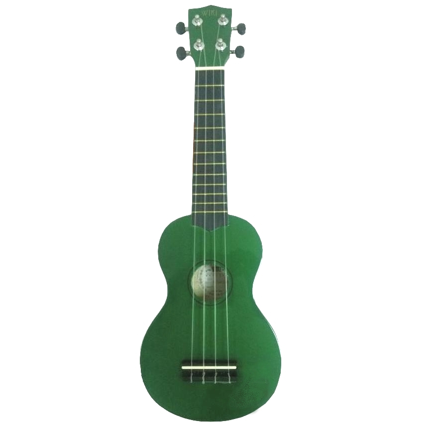 WIKI UK10G GR -  гитара укулеле сопрано, клен, цвет - зеленый глянец, чехол в комплекте