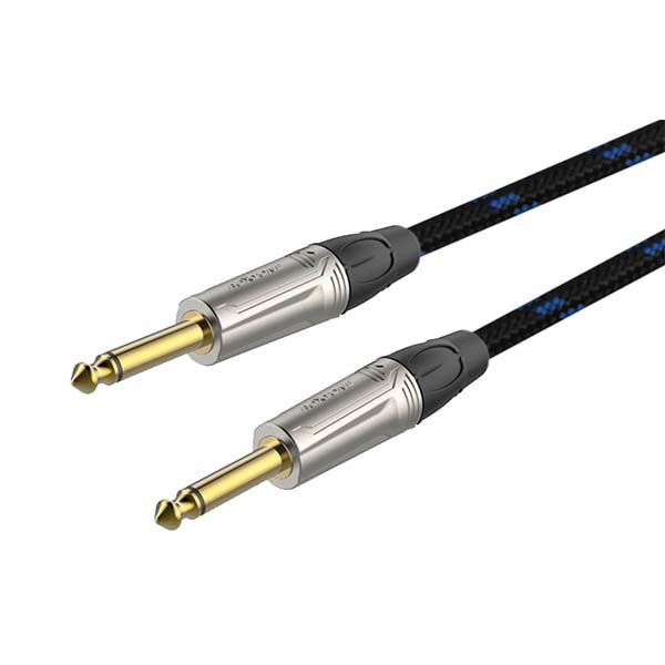 ROXTONE TGJJ300-15/3 Кабель инструментальный, черно-синий, 6.5mm, 2x6,3 mono Jack, 3м