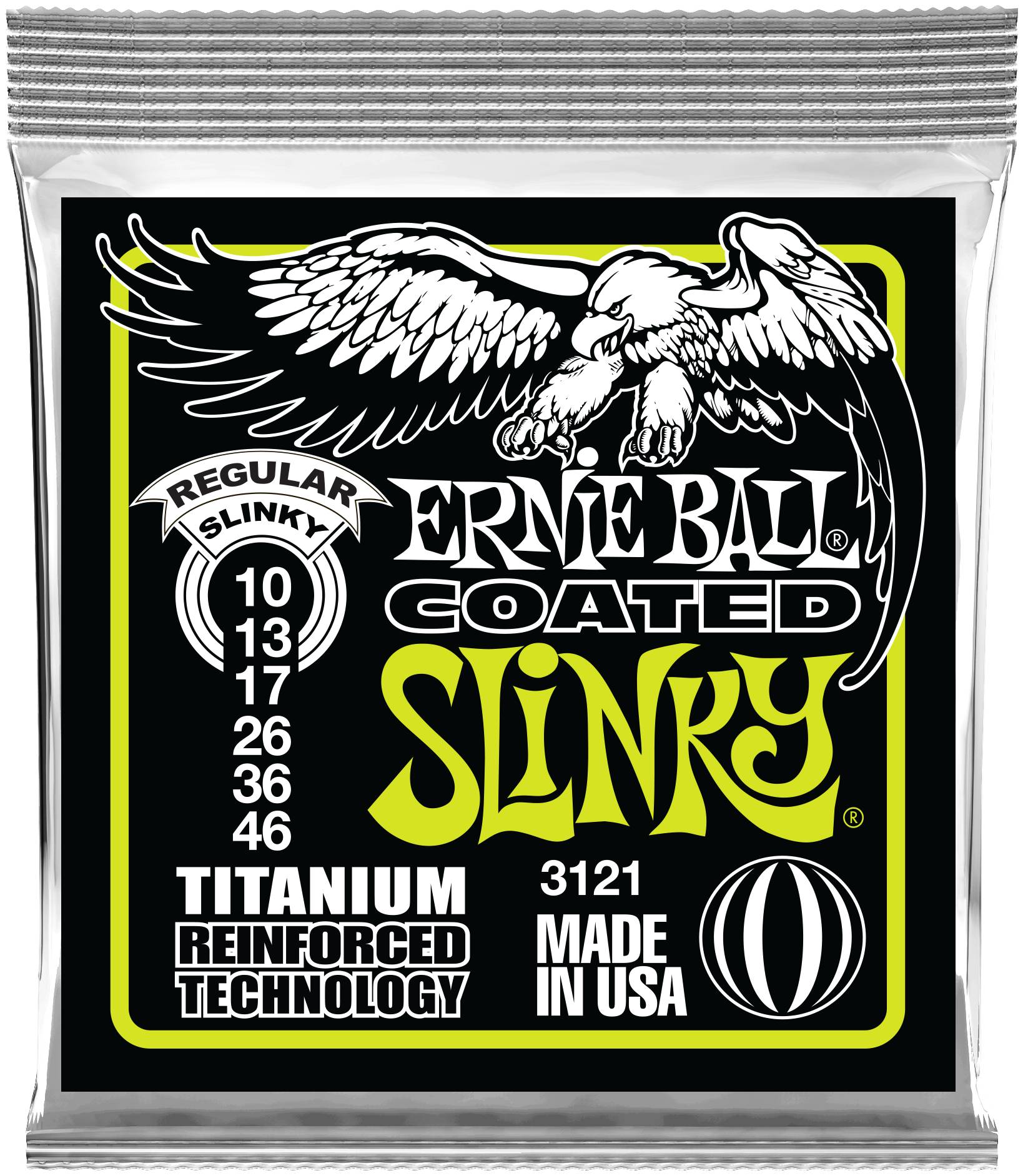 ERNIE BALL 3121 - струны для эл.гитары Titanium RPS Regular Slinky (10-13-17-26-36-46)