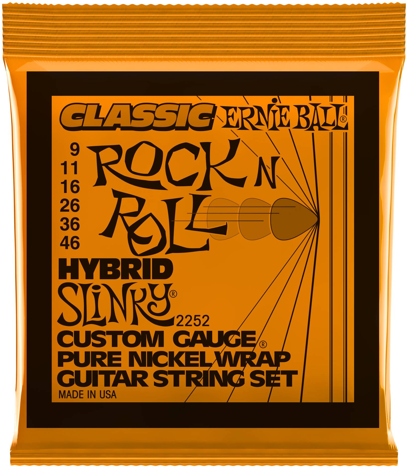 ERNIE BALL 2252 - струны для эл.гитары Classic Pure Nickel Hybrid Slinky (9-46)