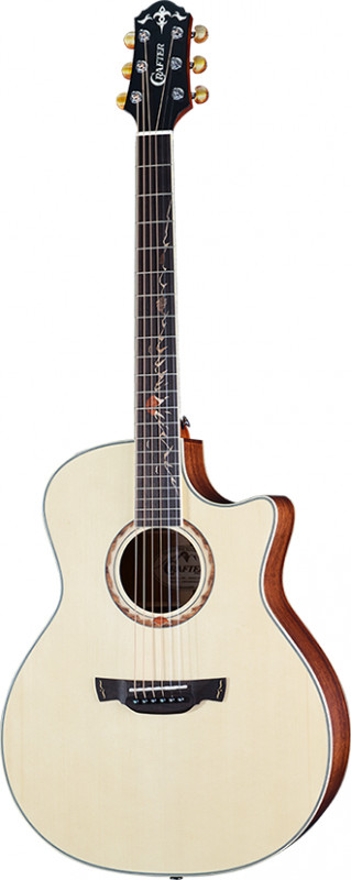 CRAFTER SR G-MAHOce - электроакустическая гитара, верхняя дека Solid ель, корпус Solid красное дерев
