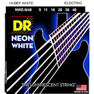 DR NWE-9/46 Neon White Комплект струн для электрогитары, никелированные, с покрытием, 9-46