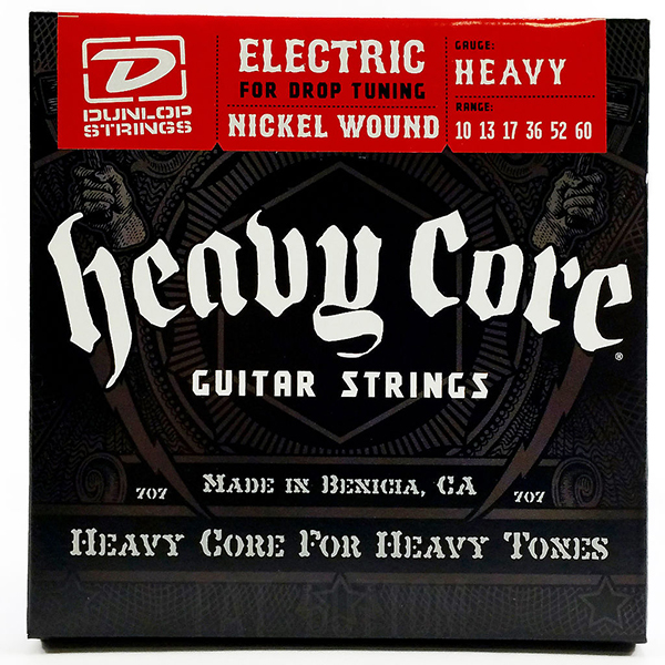 Dunlop DHCN1060-6 Heavy Core Комплект струн для электрогитары, никелированные, 10-60