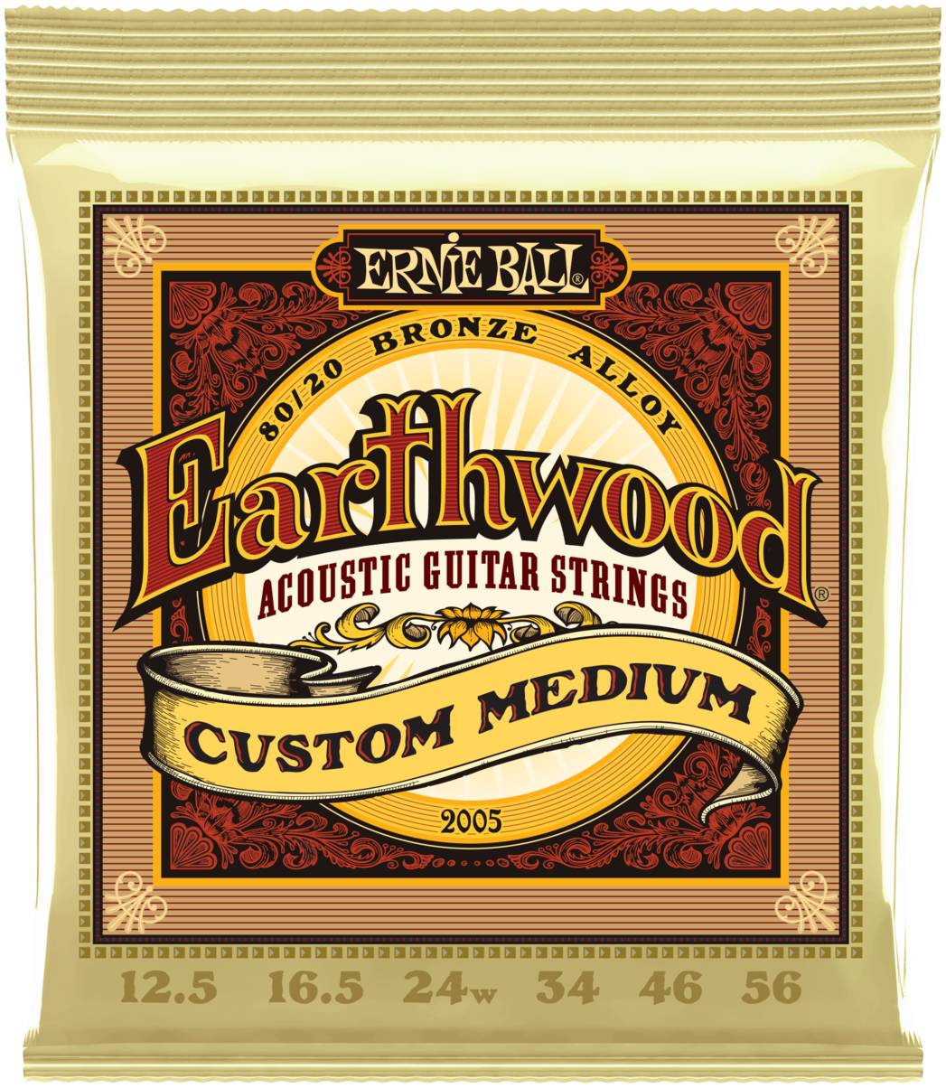 ERNIE BALL 2005 - струны для акуст.гитары Earthwood 80/20 Bronze Custom Medium (12.5-56)