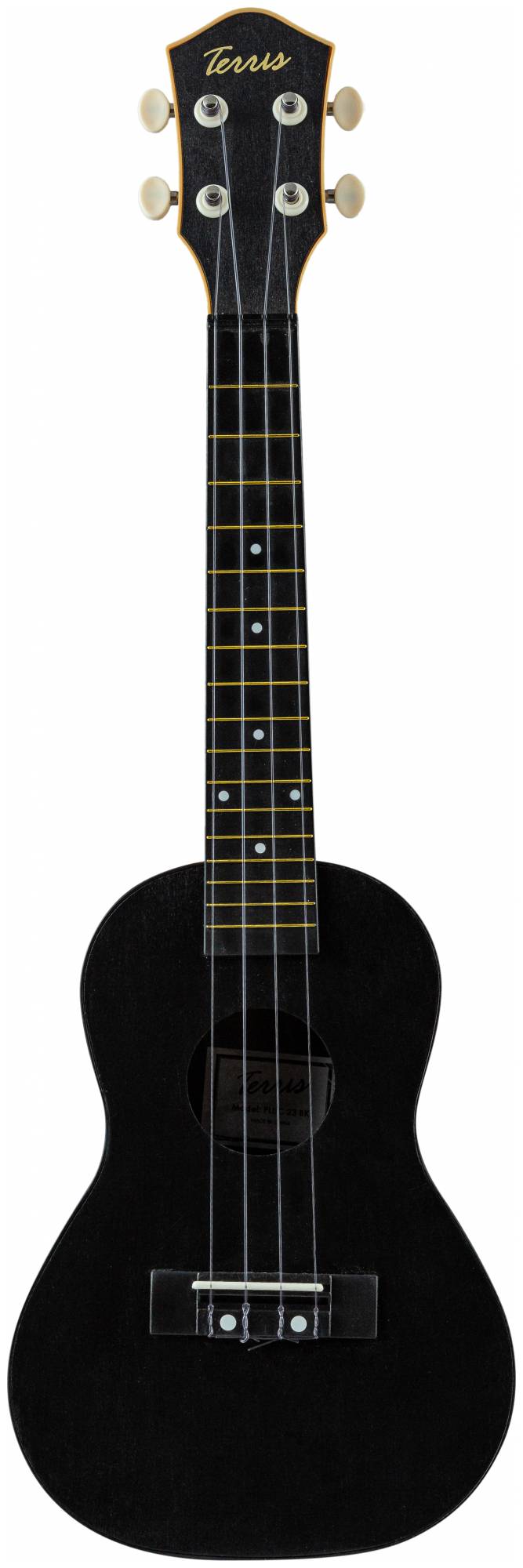 TERRIS PLUC-23 BK - укулеле концерт, верхняя дека липа, корпус пластик, цвет черный