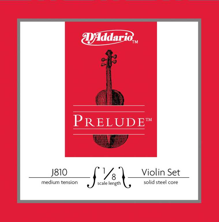 D'ADDARIO J810-1/8M Prelude Комплект струн для скрипки размером 1/8, среднее натяжение
