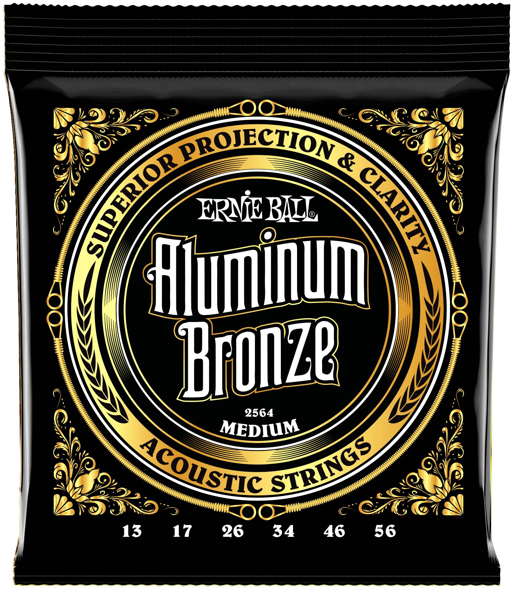 ERNIE BALL 2564 - струны для акуст.гитары ALUMINUM BRONZE MEDIUM (13-17-26-34-46-56)