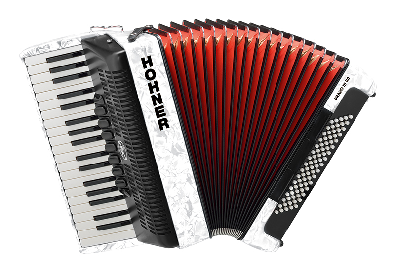A1641 BRAVO III 80 White Аккордеон, белый, Hohner