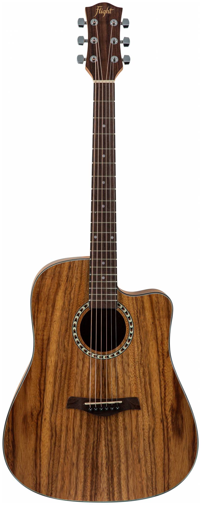 FLIGHT D-155C TEAK NA - акустическая гитара с вырезом, в.дека-тик, корпус-тик, цвет натур