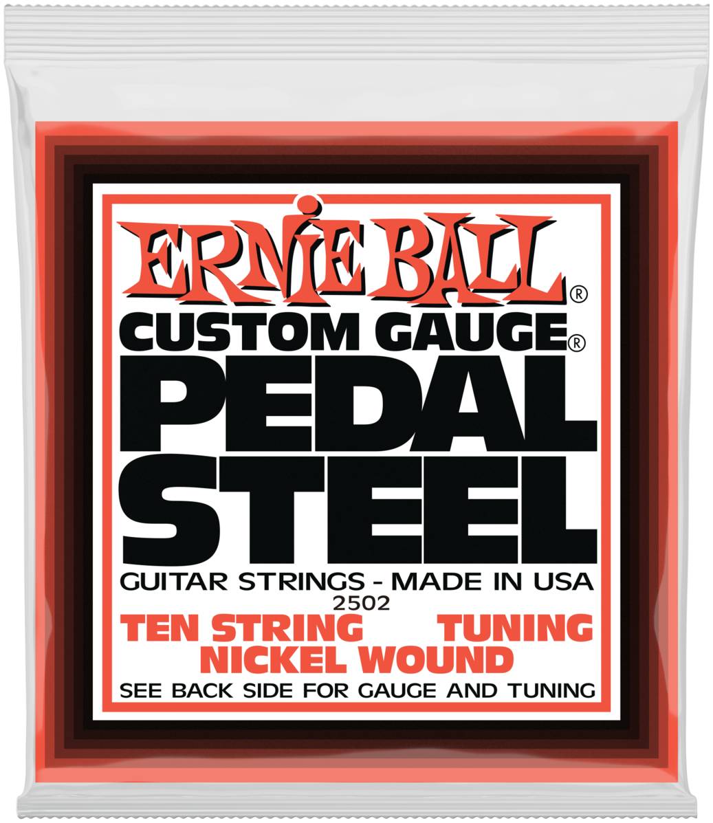 ERNIE BALL 2502 - струны Pedal Steel для 10-струнной педальной слайд-гитары Е9. Никель, калибр 13-38