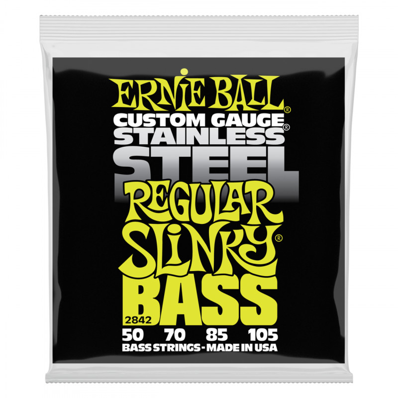ERNIE BALL 2842 - струны для бас-гитары Stainless Steel Bass Regular Slinky (50-70-85-105)
